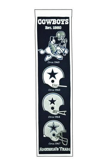 Dallas Cowboys Heritage Banner Nfl Man Cave Game Room Office Texas