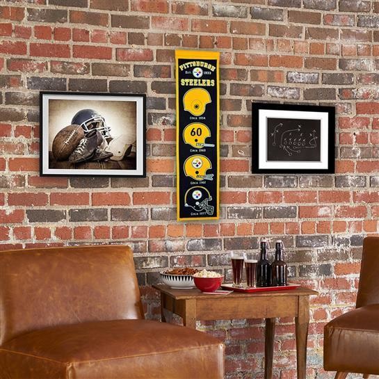 Pittsburgh Steelers Heritage Banner Nfl Man Cave Game Room Office