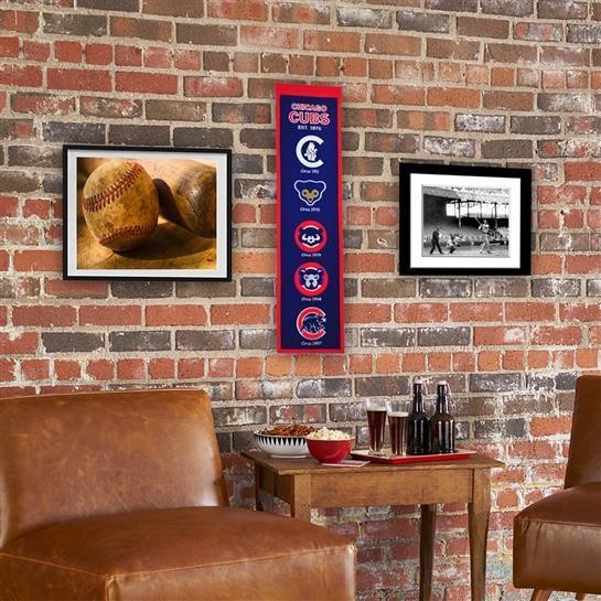 Chicago Cubs Heritage Banner Mlb Man Cave Game Room Office