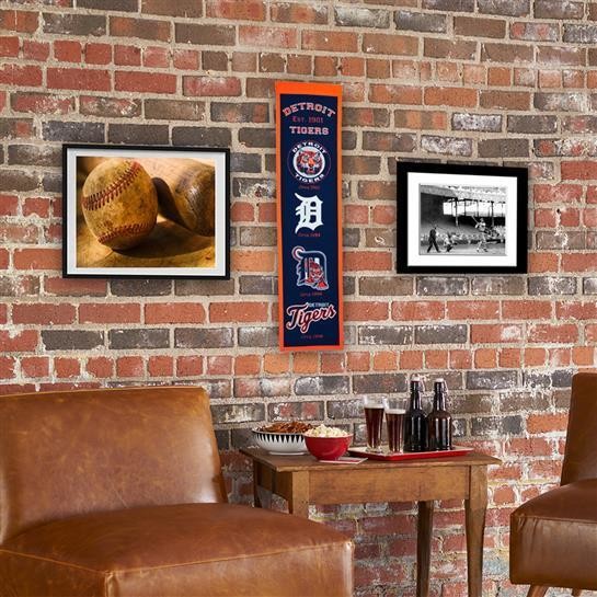 Detroit Tigers Heritage Banner Mlb Man Cave Game Room Office