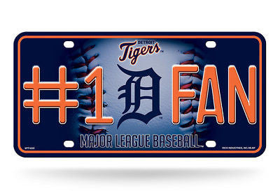 Detroit Tigers  #1 Fan Car Truck Tag License Plate Mlb Baseball Metal Sign