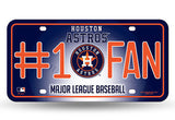 Houston Astros #1 Fan Car Tag Metal