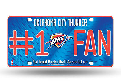 Oklahoma City Thunder #1 Fan Car Truck License Plate Nba Basketball Metal Sign