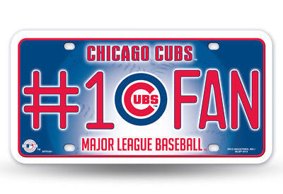 CHICAGO CUBS #1 FAN CAR TRUCK TAG LICENSE PLATE MLB BASEBALL METAL SIGN