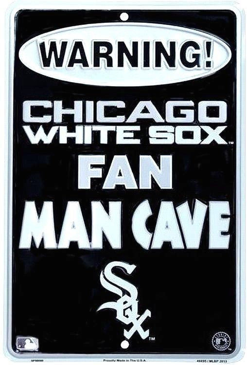 Chicago White Sox Sign Warning Fan Man Cave Metal Parking Sign 8"X 12"