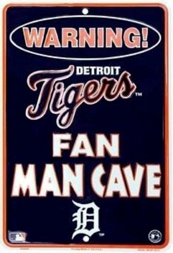 Detroit Tigers Sign Warning Fan Man Cave Metal Parking Sign 8"X 12" Sports Room