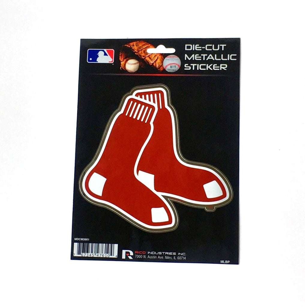 Boston Red Sox Window Decal 5.25" X 6.25" Die Cut Metallic Sticker Car Logo