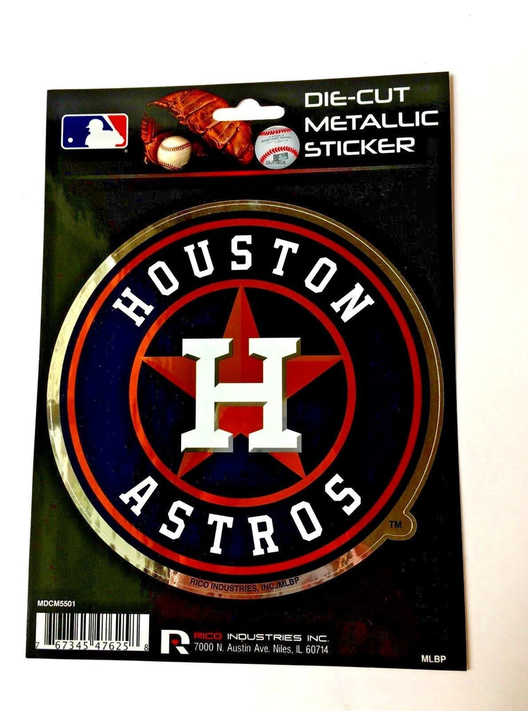 Houston Astros Window Decal 5.25"X 6.25" Die Cut Metallic Sticker Truck Car Logo