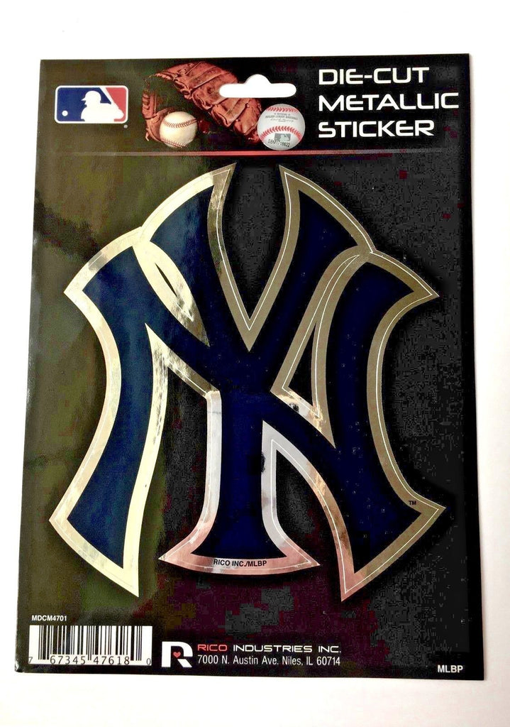 New York Yankees Window Decal Die Cut Metallic Sticker MLB