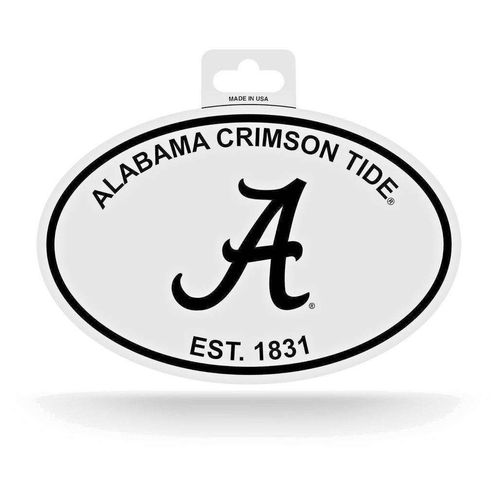 ALABAMA CRIMSON TIDE BLACK AND WHITE OVAL DECAL STICKER  4" x 6" EST. 1831 AUTO