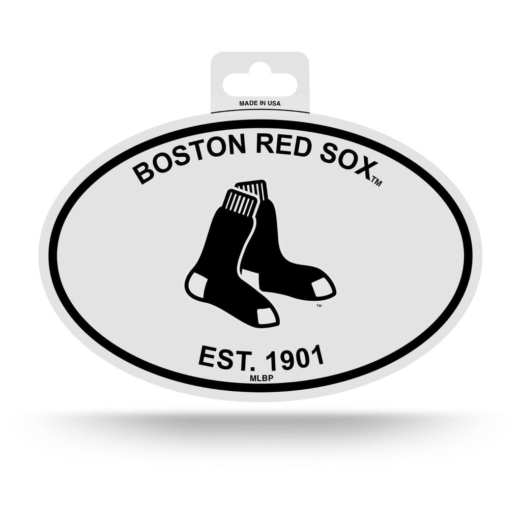 Boston Red Sox Black And White Oval Decal Sticker 4"X 6" Est. 1901 Baseball Mlb