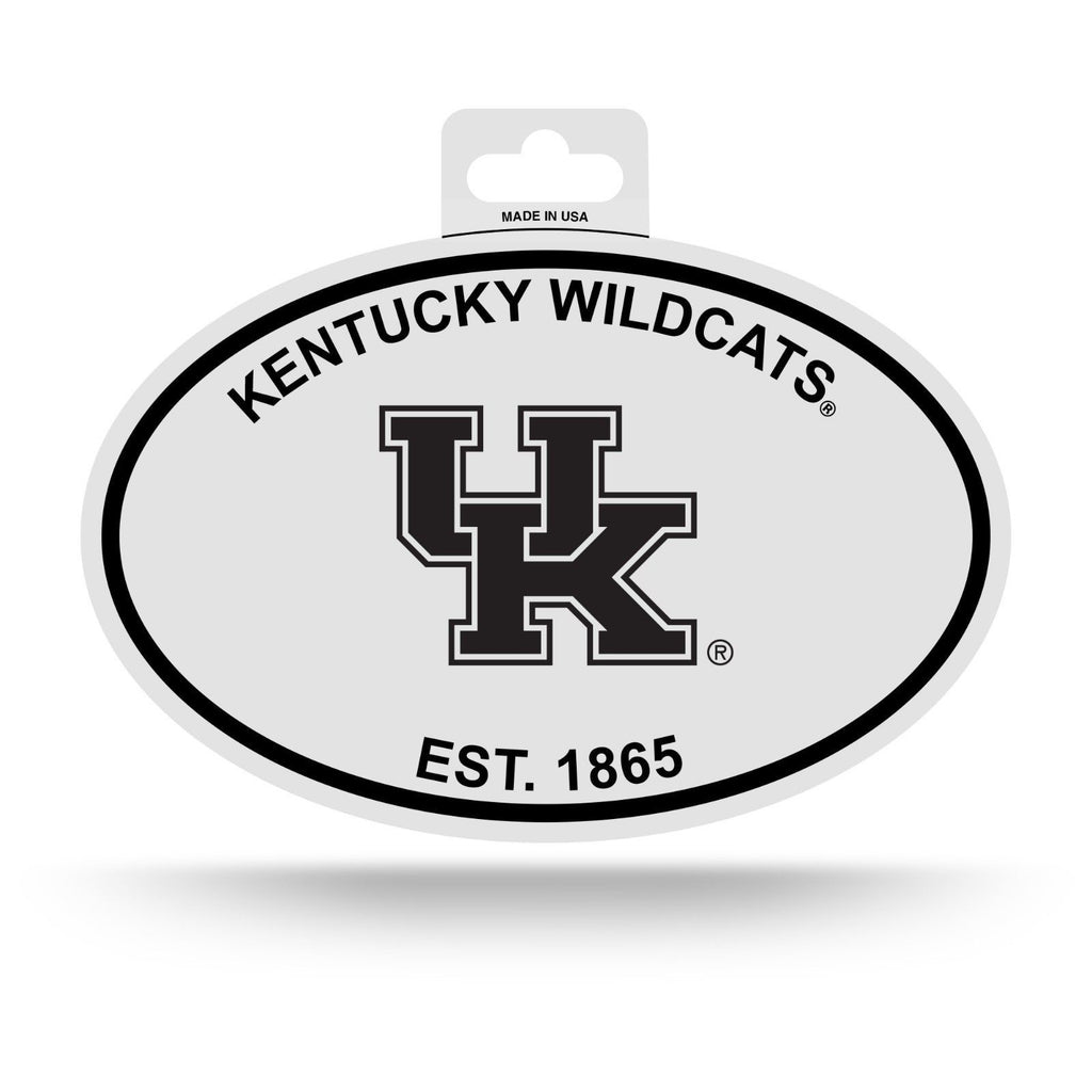 KENTUCKY WILDCATS BLACK AND WHITE OVAL DECAL STICKER 4"x 6" EST. 1865 UNIVERSITY