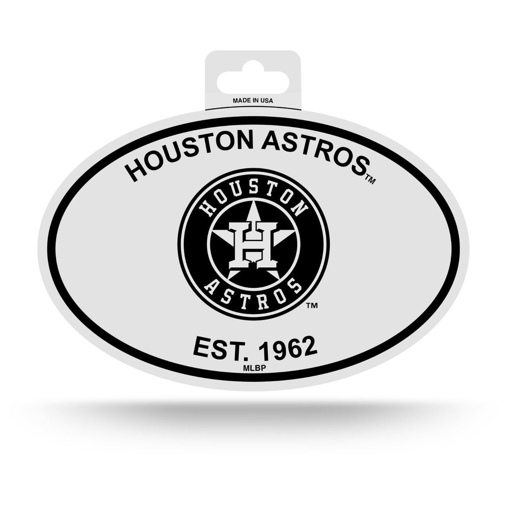 Houston Astros Black And White Oval Decal Sticker 4"X 6" Est. 1962 Baseball Mlb