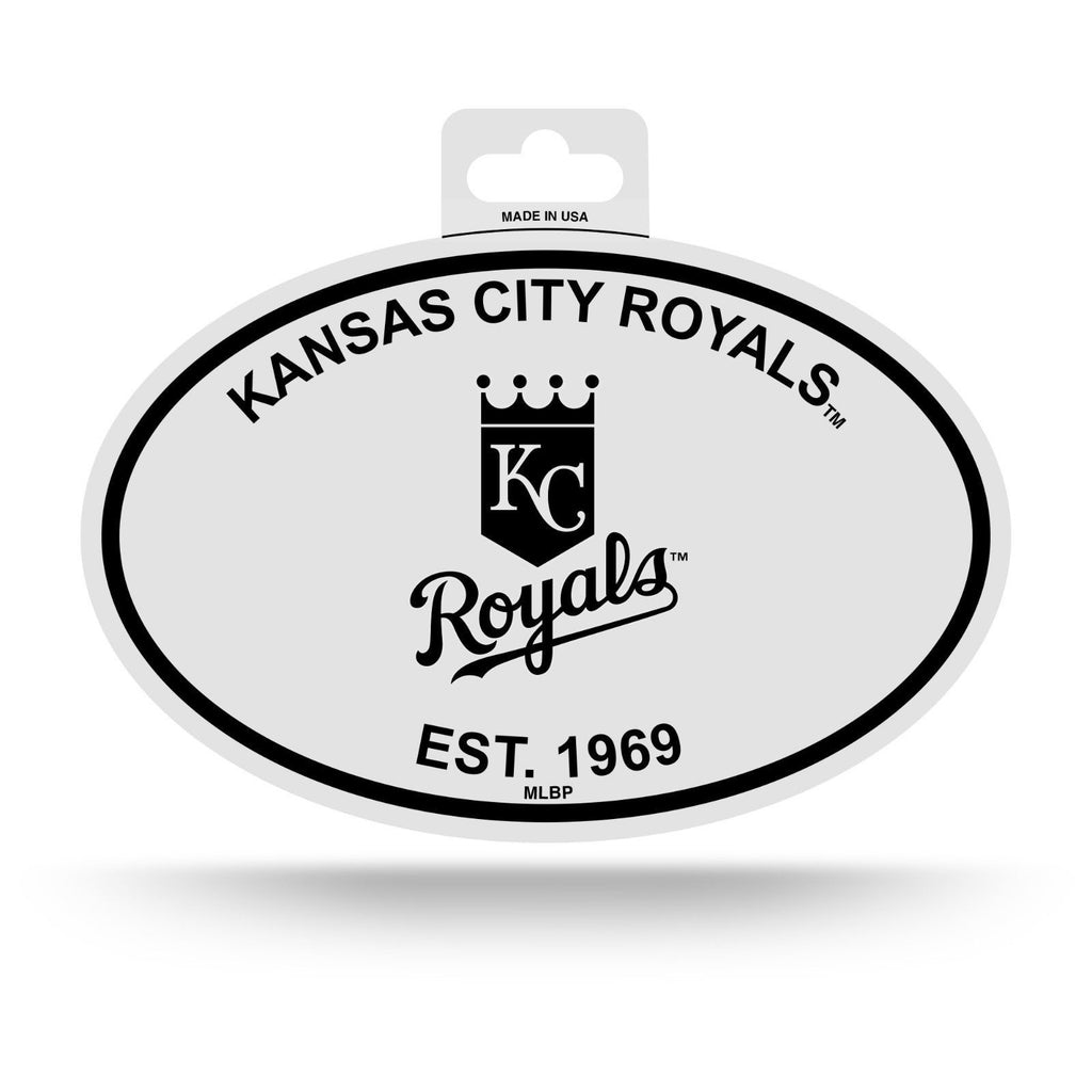 Kansas City Royals Black And White Oval Decal Sticker 4"X 6" Est. 1969 Baseball