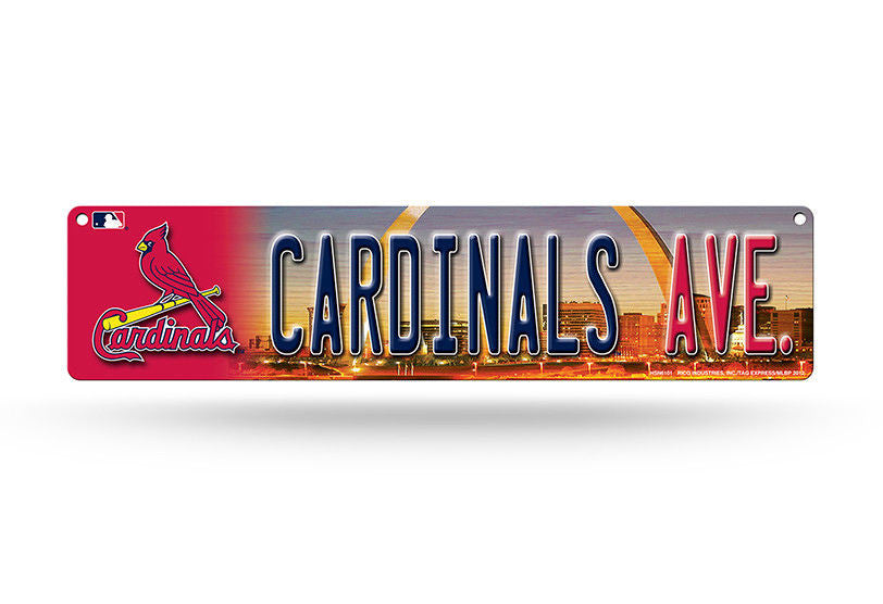 St Louis Cardinals Plastic Street Sign 4"X16" "Cardinals Ave" Man Cave Baseball