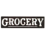 Grocery Sign Embossed Distressed Metal Wall Art