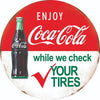 COCA-COLA BOTTLE CHECK TIRES ROUND TIN 12
