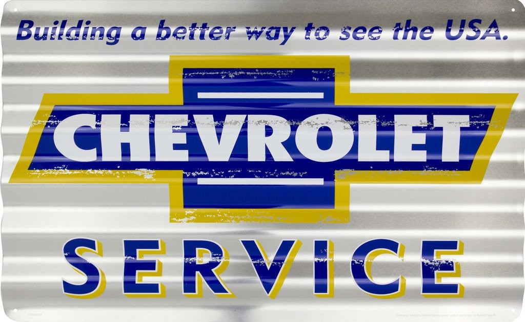 Chevrolet Service Corrugated Sign 18 X 12" Sign