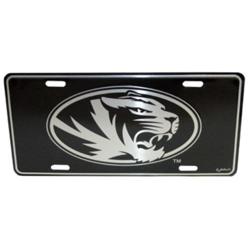 Missouri Tigers License Plate Elite Metal Silver Black