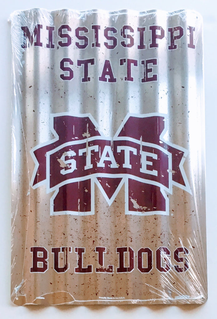 Mississippi State Bulldogs Corrugated Metal Sign 12 X 18"