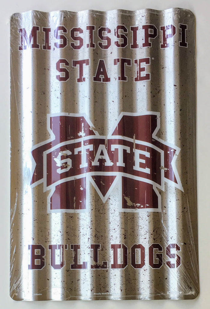 Mississippi State Bulldogs Corrugated Metal Sign 12 X 18"