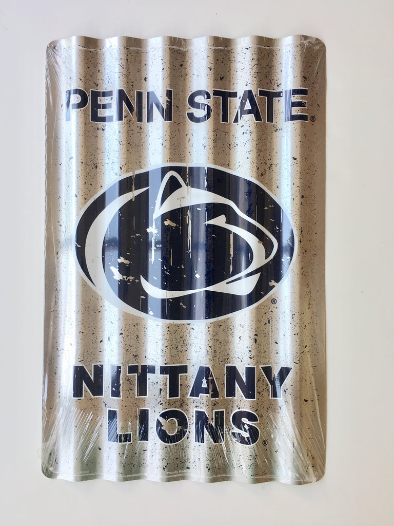 PENN STATE NITTANY LIONS CORRUGATED METAL SIGN 12 X 18"