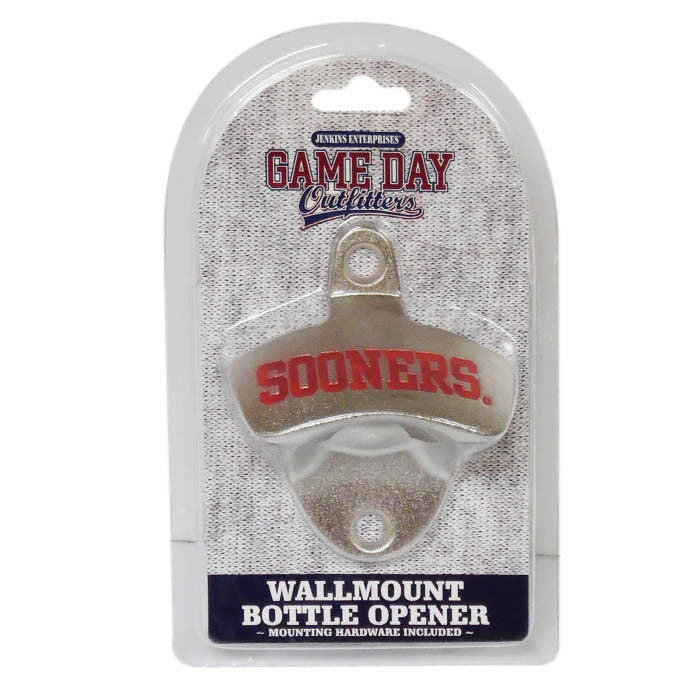 OKLAHOMA SOONERS WALL MOUNT BOTTLE OPENER