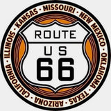 Us Route 66 Embossed Metal Button Highway Sign