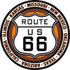 Us Route 66 Embossed Metal Button Highway Sign