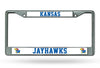 Kansas Jayhawks Car Truck Tag Metal License Plate Frame Chrome White University