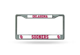Oklahoma Sooners Car Truck Tag Metal License Plate Frame Chrome White University