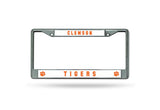 Clemson Tigers Car Truck Tag Metal License Plate Frame Chrome White Orange