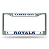 Kansas City Royals Car Truck Tag Metal License Plate Frame Chrome White Mlb
