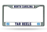 North Carolina Tar Heels Car Tag License Plate Frame Metal Chrome