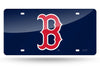 BOSTON RED SOX BLUE LASER CUT MIRROR CAR TAG LICENSE PLATE LOGO RED B SIGN