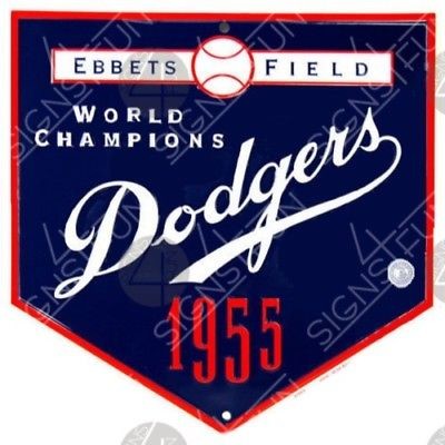 La Dodgers Sign Home Plate Style Metal Man Cave 1955  12" X 12" Ebbets Field