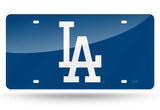 Los Angeles Dodgers Blue Laser Cut Mirror Car Tag License Plate Logo Sign La