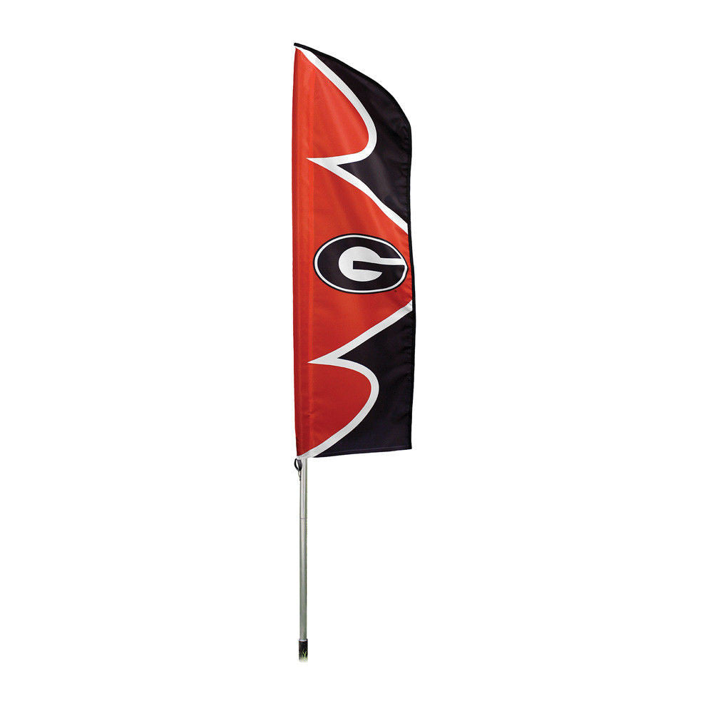 Georgia Bulldogs 6 Foot Tall Flag Steel Pole Banner Swooper Double Sided Banner