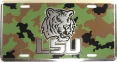 Lsu Tigers License Plate Camo Chrome