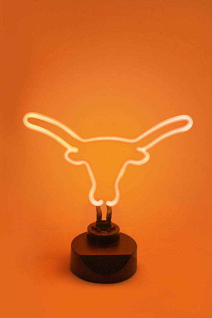 Texas Longhorns Neon Sign Light Table Top Lamp University Man Cave Office Garage