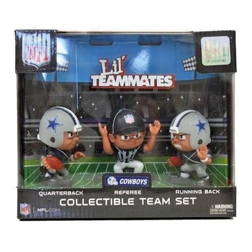 Dallas Cowboys Lil' Teammates Figurine Set Nfl Pk Of 3 Referee Qb Rb Collectible