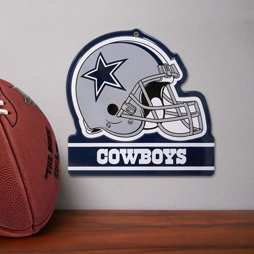 Dallas Cowboys Metal Helmet Sign 8X8 Nfl Die Cut Steel Heavy Duty Man Cave Sport