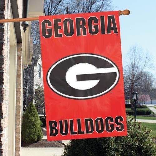 Georgia Bulldogs Applique Embroidered 2 Sided Oversized House Flag In/ Outdoor