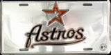 Houston Astros Car Truck Tag Chrome License Plate Metal Sign Man Cave Auto
