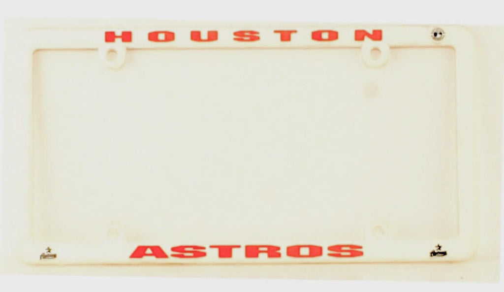 Houston Astros Truck Car Tag License Plate Frame White Plastic Baseball Mlb