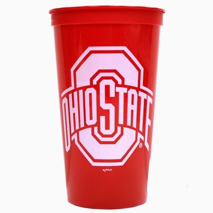 OHIO STATE BUCKEYES STADIUM TYPE CUPS 32OZ SET OF 4  TAILGATING PARTY NCAA