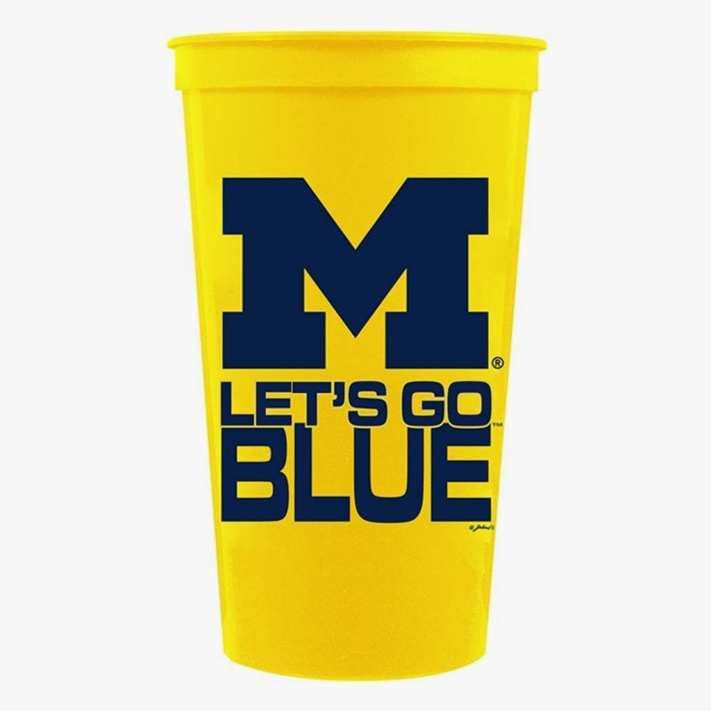 Michigan Wolverines Stadium Type Cups 32Oz Set Of 4  Tailgating Let'S Go Blue
