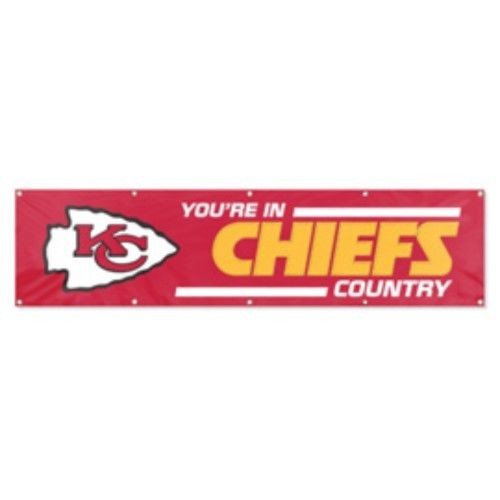 KANSAS CITY YOU'RE IN CHIEFS COUNTRY 8' X 2' BANNER 8 FOOT HEAVYWEIGHT SIGN