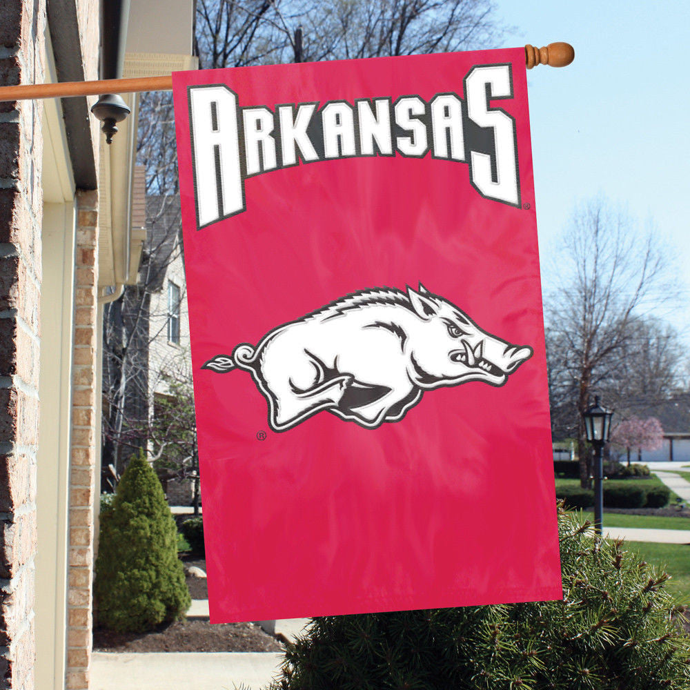 Arkansas Razorbacks Applique Banner House Flag Outdoor 44"X28" Oversized Sign M