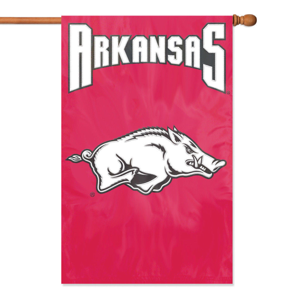 Arkansas Razorbacks Applique Banner House Flag Outdoor 44"X28" Oversized Sign M